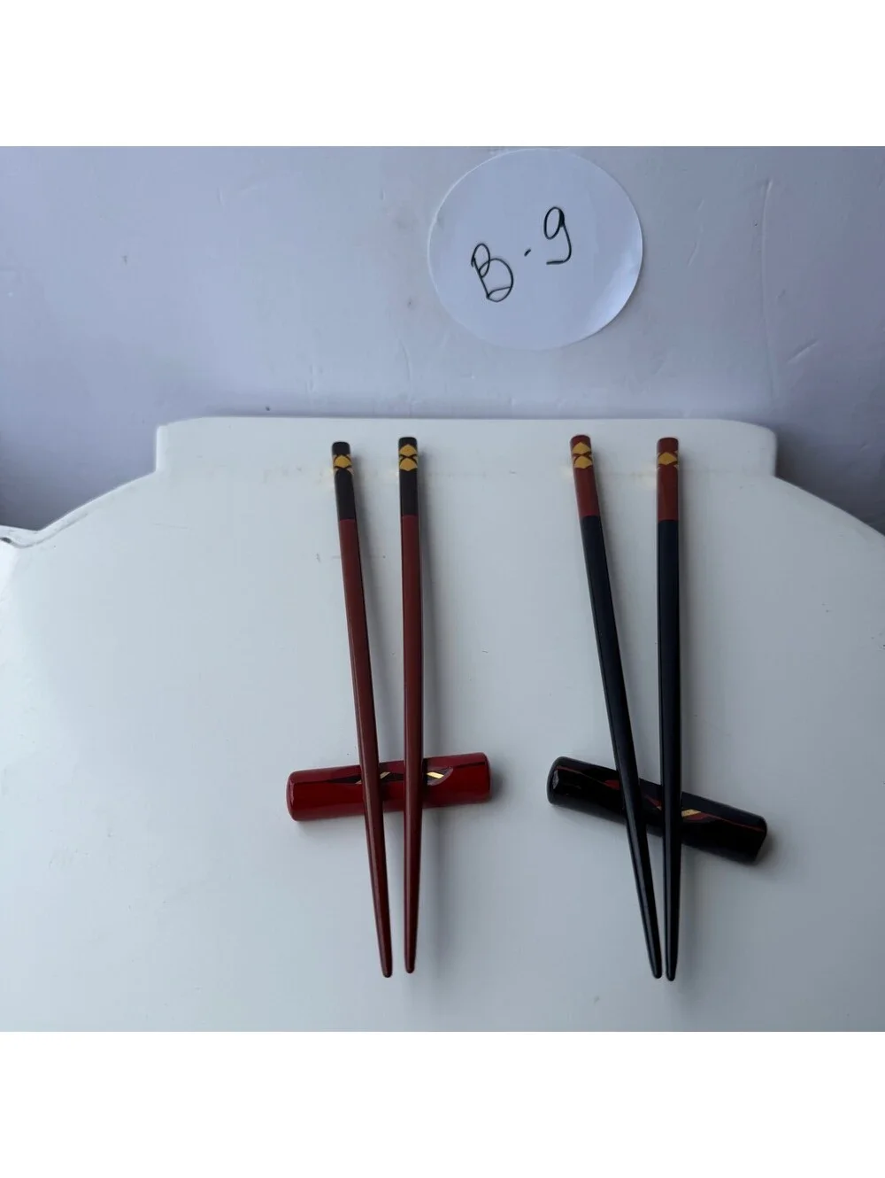 2‎ Pairs Japanese Style Chopsticks with Rests Set - Excellent Condition - B-9